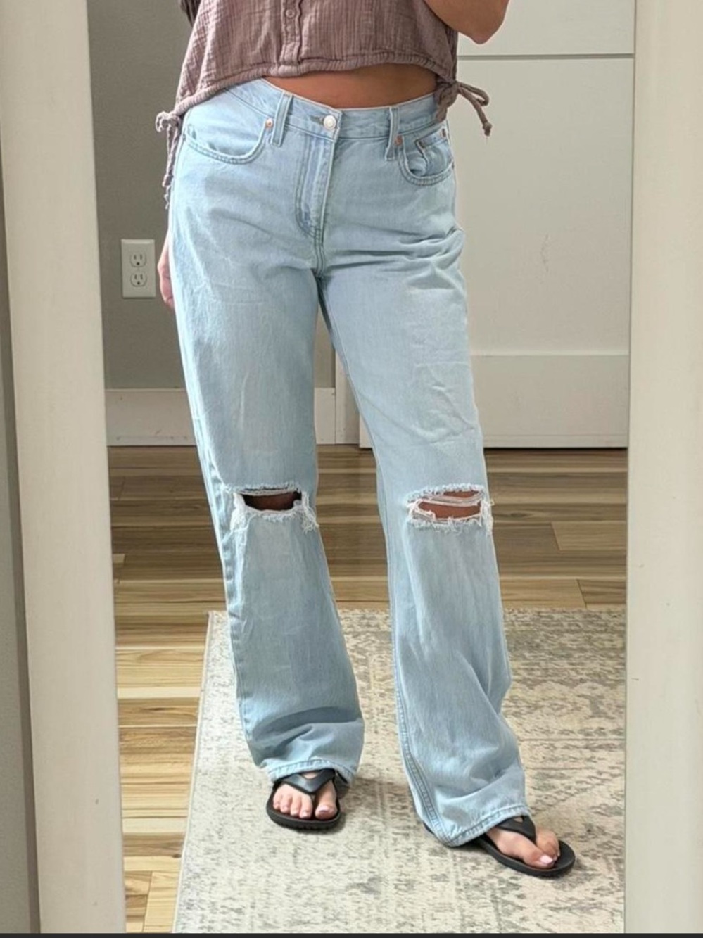 Levi's Light Blue Low Pro Straight Jeans - Women